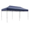 Outsunny 10' x 20' Easy Up Canopy Tent, Dark Blue, Adjustable Height, with Wheeled Carry Bag for Outdoor Events