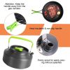 16 Piece Camping Cookware Set with Stove Aluminum Pots Frying Pan Kettle Bowls Fork Spoon Knife Carabiner Spatula Cutting Board Portable Cook Kit for