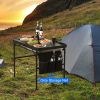 Hanging Storage Net for 35.43x23.62 Camping Table Under Table Folding Net Bag Tear-Resistant with 3 Side Pockets 4 Corner Clips for Camping Hiking Fis