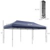 Outsunny 10' x 20' Easy Up Canopy Tent, Dark Blue, Adjustable Height, with Wheeled Carry Bag for Outdoor Events