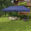 Outsunny 10' x 20' Easy Up Canopy Tent, Dark Blue, Adjustable Height, with Wheeled Carry Bag for Outdoor Events