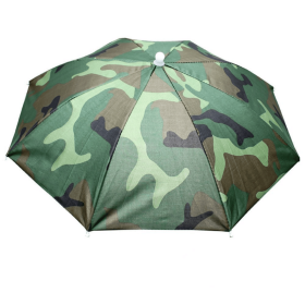 Portable Rain Hat Outdoor Folding Umbrella Fishing Sun Shade Anti-UV Camping Fishing Headwear Cap Beach Head Hat Accessory (Color: camouflage)