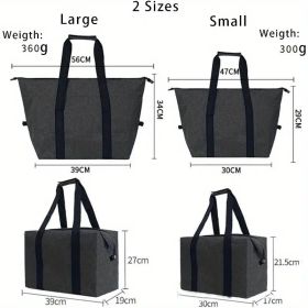 Giant Thermal Grocery Tote – 5.28 Gallon Capacity with Reinforced Handles for Heavy Loads (Color: Black)