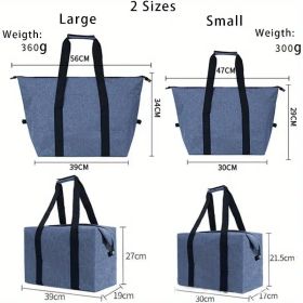 Giant Thermal Grocery Tote – 5.28 Gallon Capacity with Reinforced Handles for Heavy Loads (Color: Blue)