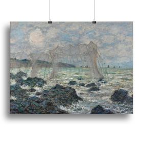Fishing nets at Pourville by Monet Canvas Print or Poster (Type: Poster Print, size: Large (24" x 16"))